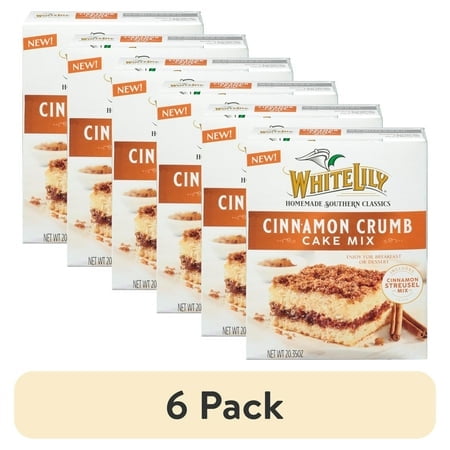 (6 pack) White Lily Cinnamon Crumb Cake Mix, 20.35 OZ Box