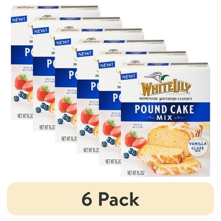 (6 pack) White Lily Pound Cake Mix, 16.2 OZ Box