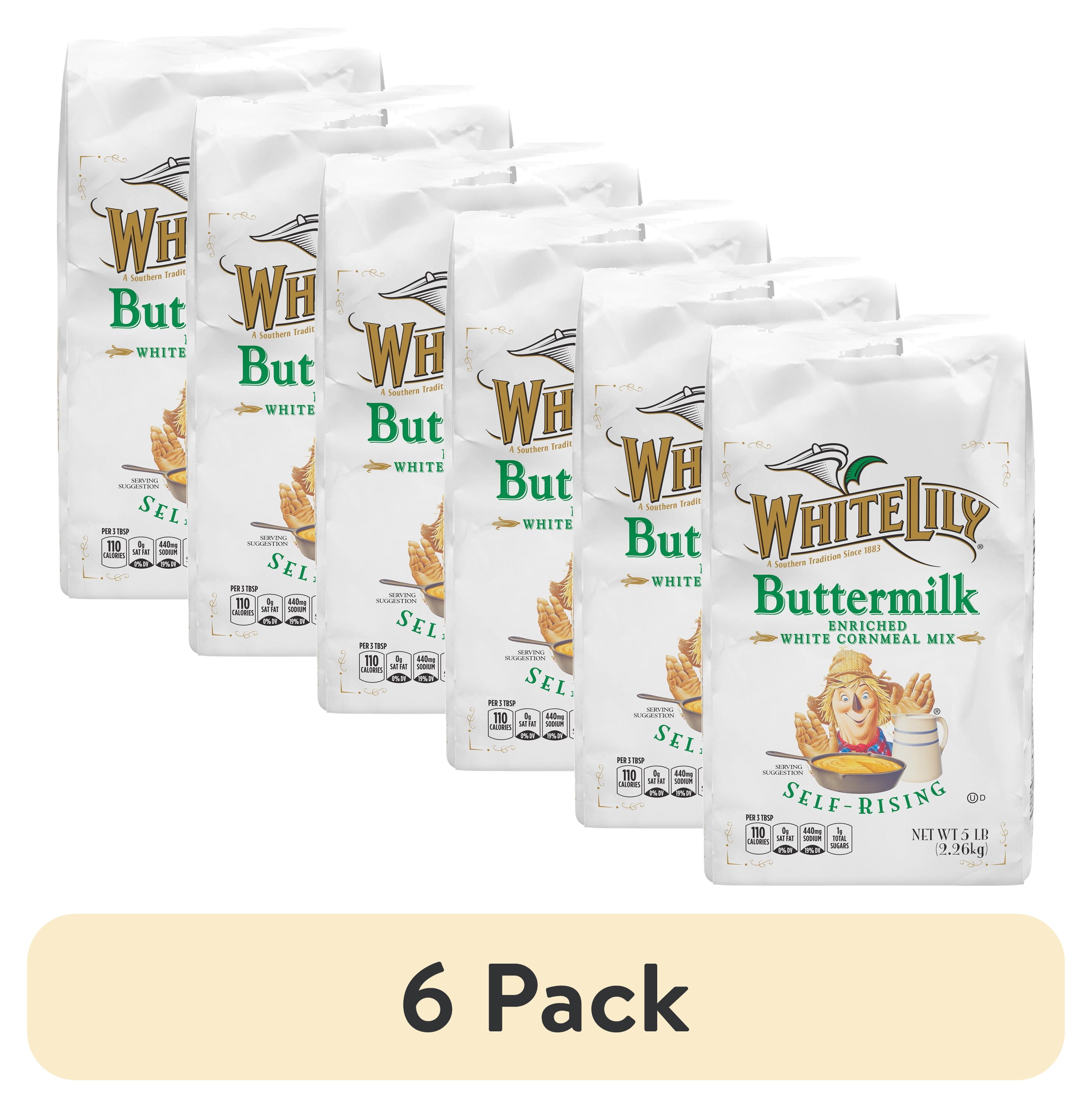 (6 pack) White Lily Self-Rising Buttermilk White Cornmeal Mix, 5 lb Bag ...