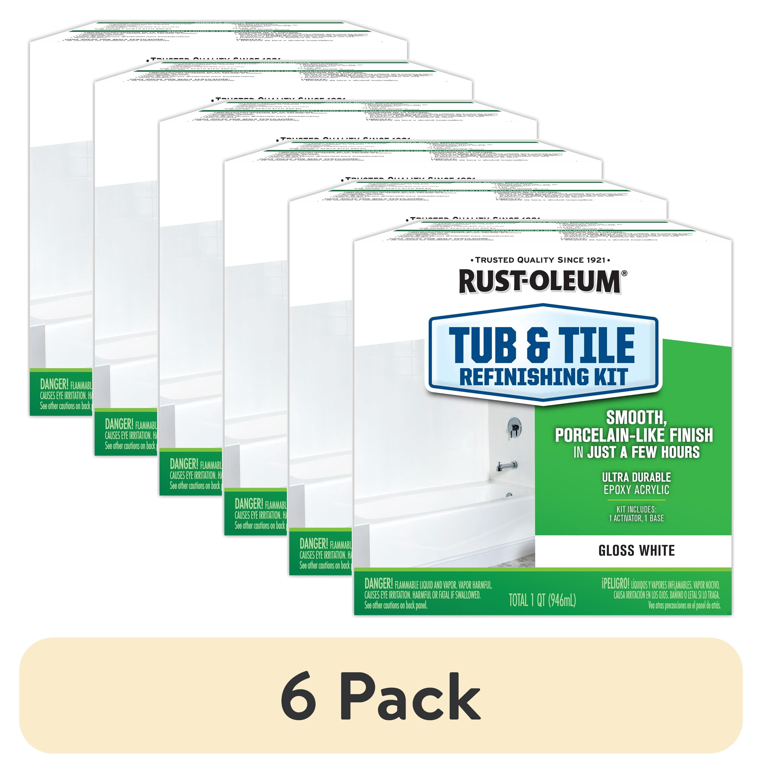 (6 pack) White, Rust-Oleum Gloss Tub & Tile Refinishing Kit- 384165