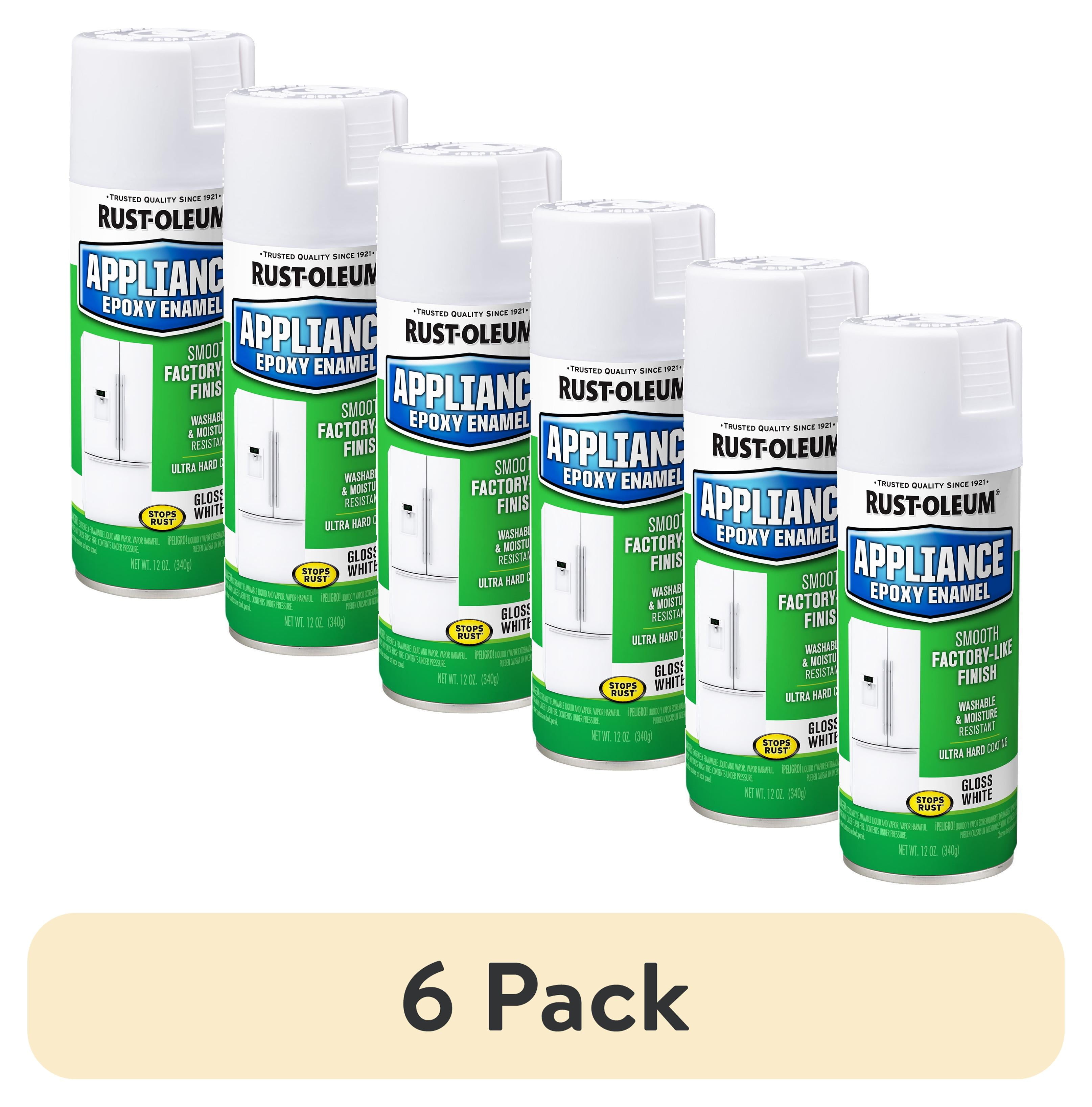 (6 pack) White, Rust-Oleum Specialty Appliance Epoxy Gloss Spray Paint-7881830, 12 oz