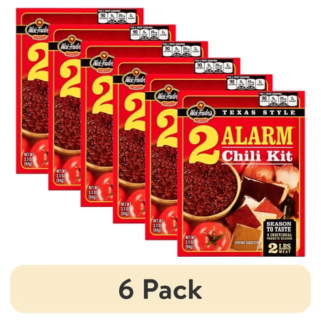 (6 pack) Wick Fowler's Famous Texas Style 2 Alarm Chili Kit, 3.3 oz