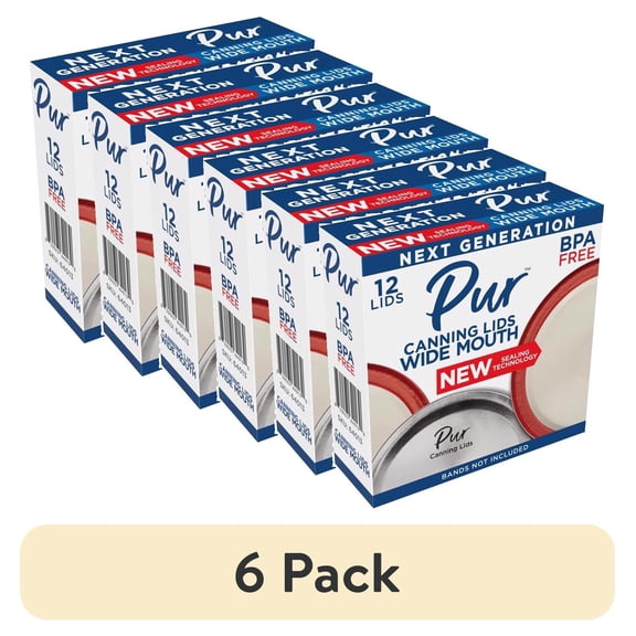 (6 pack) Wide Mouth Canning Lid - Compatible with all leading brands - Pack of 12