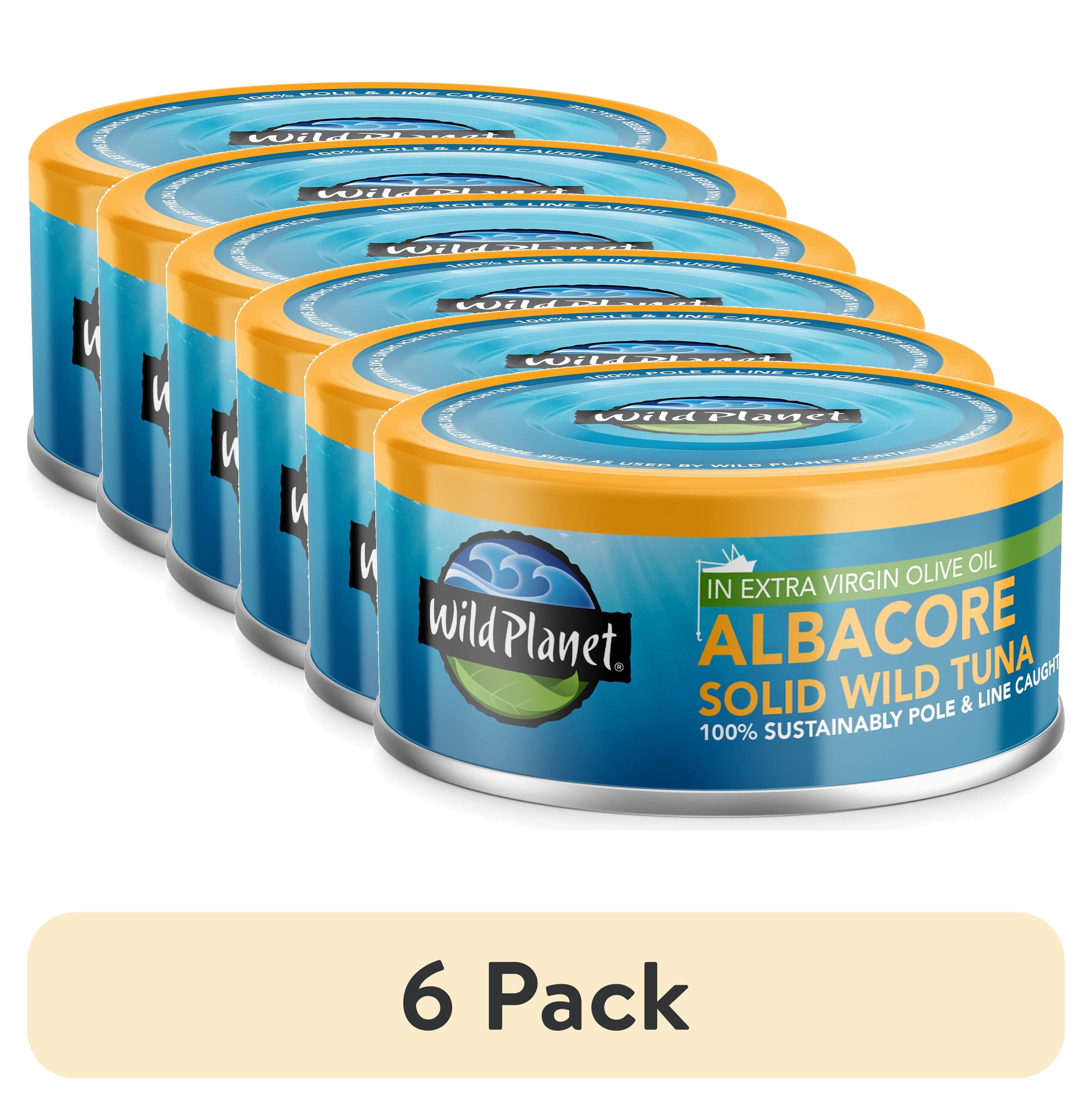 (6 pack) Wild Planet Wild Caught Albacore Tuna in Extra Virgin Olive Oil, 5 oz Can
