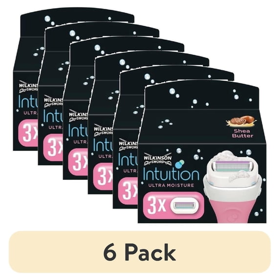 (6 pack) Wilkinson by Schick Intuition Ultra Moisture with Shea Butter Refill Blade Cartridges for Women, 3 count