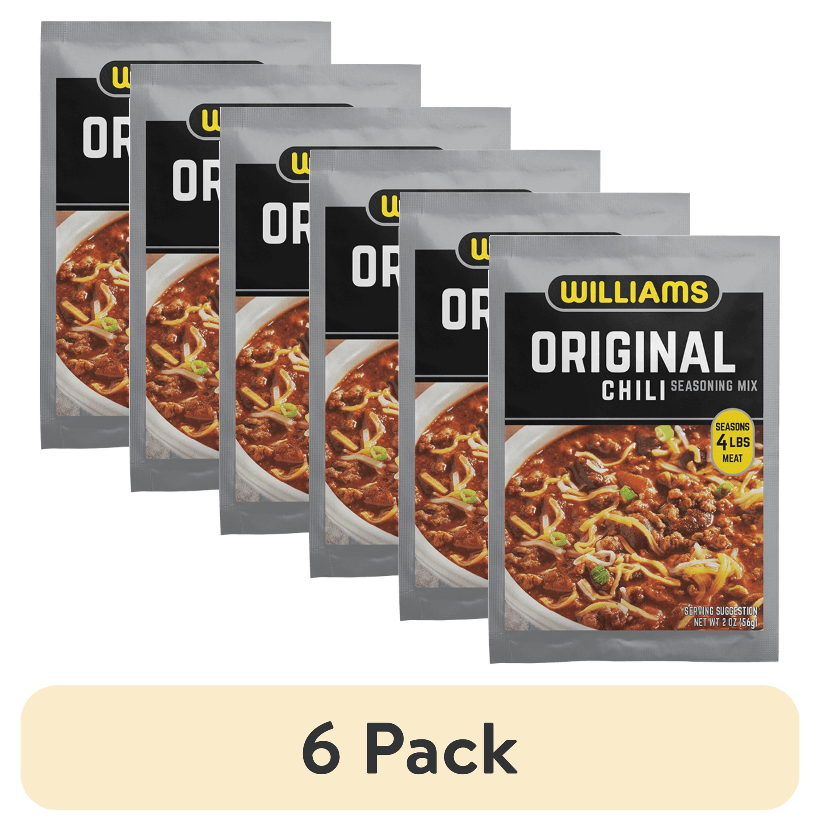 6 pack) Williams Original Chili Seasoning - 2 oz. Packet - Walmart.com