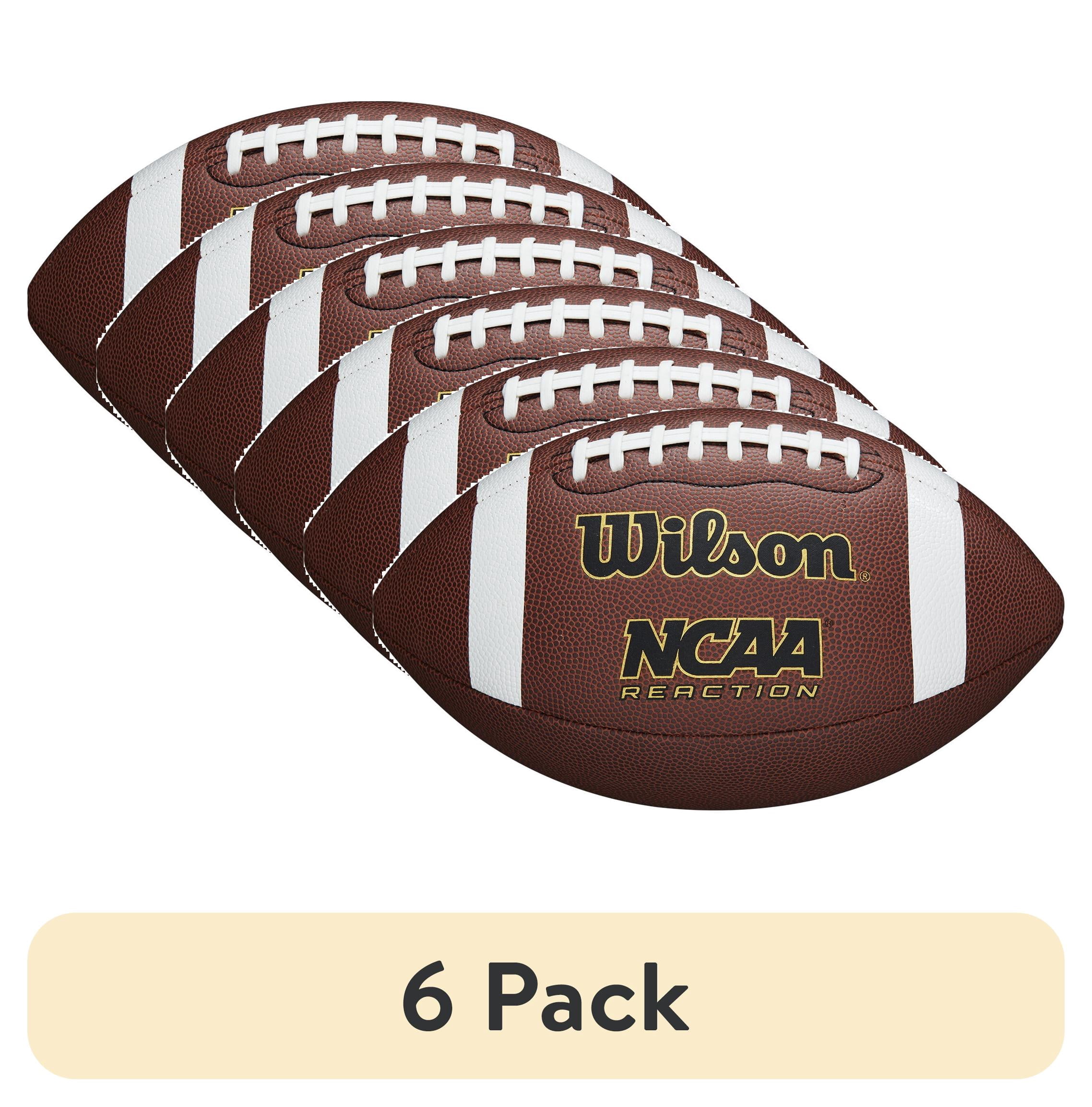 (6 pack) Wilson NCAA Reaction Recreational Football - Brown, Official Size (Ages 14 and up)