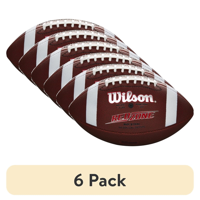 6 pack) Wilson NCAA Red Zone Composite Football - Brown, Junior