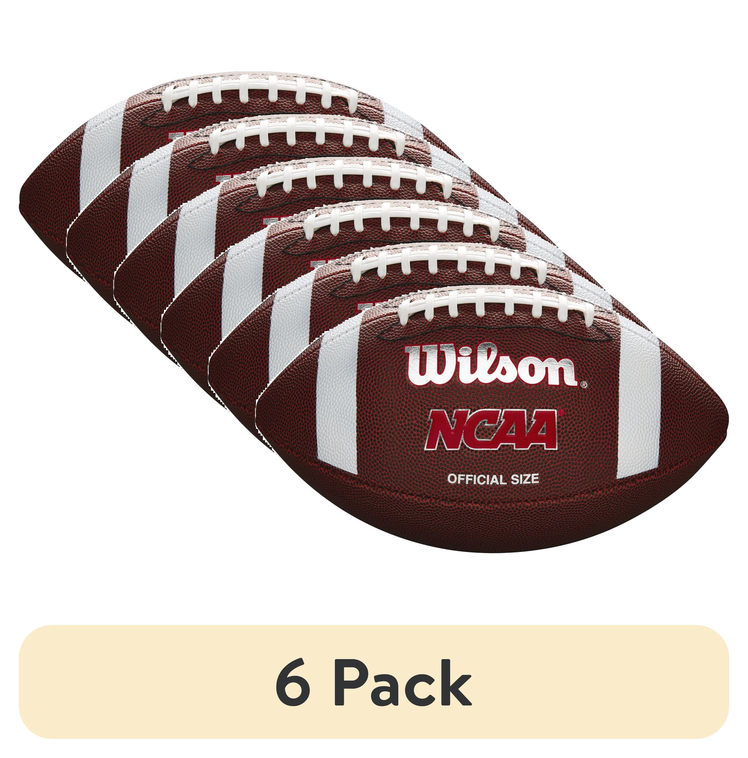 (6 pack) Wilson NCAA Red Zone Composite Football - Brown, Official Size (Ages 14 and up)