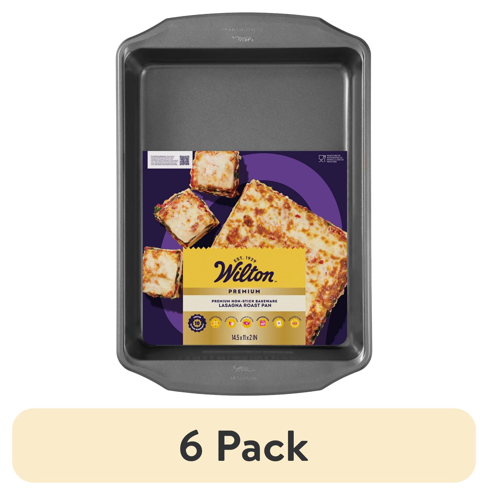(6 pack) Wilton Premium Steel Non-Stick Lasagna Pan 14.5 x 11 x 2 Roasting Dish