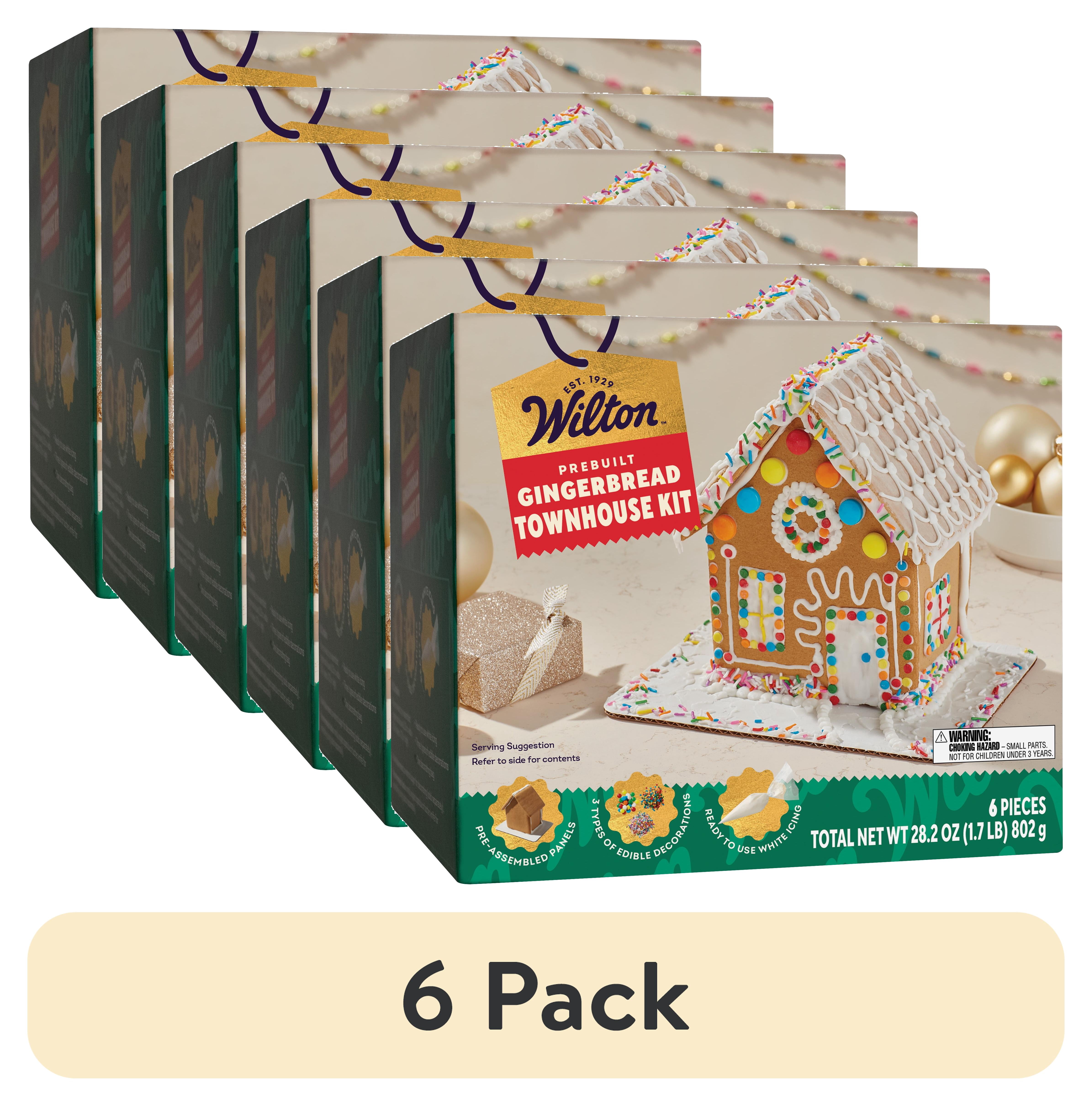 (6 pack) Wilton Christmas Gingerbread Townhouse Kit Ginger-Flavored Shelf-Stable Pre-Baked 28.2 oz 1 Kit