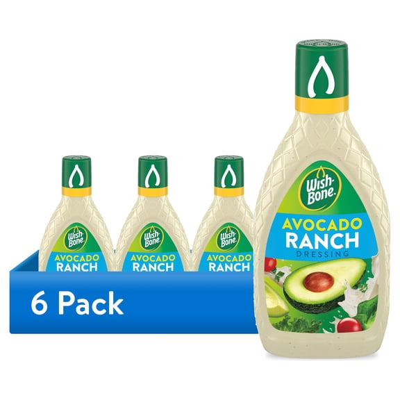 (6 pack) Wish-Bone Avocado Ranch Salad Dressing, 15 fl oz