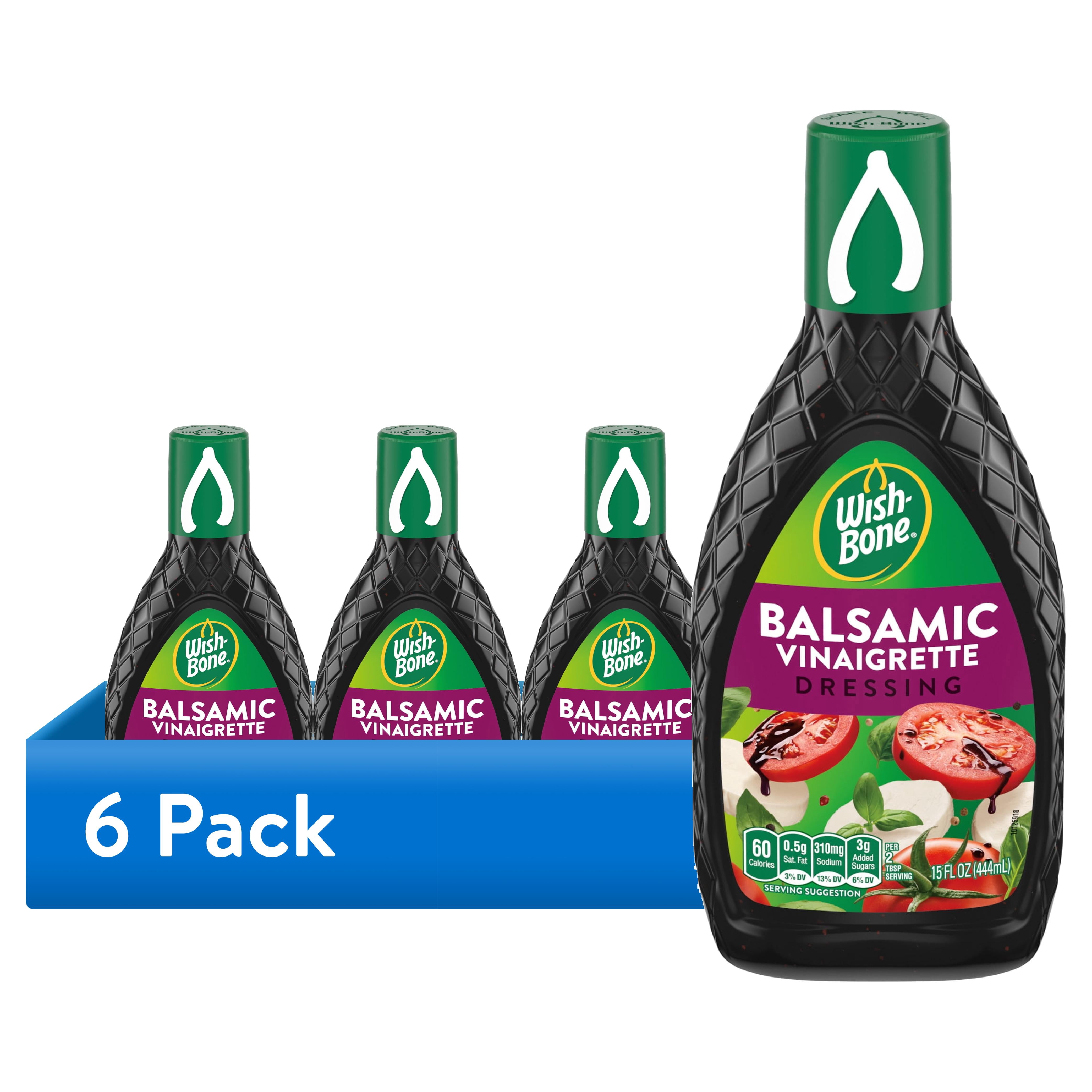 (6 pack) Wish-Bone Balsamic Vinaigrette Salad Dressing, 15 fl oz