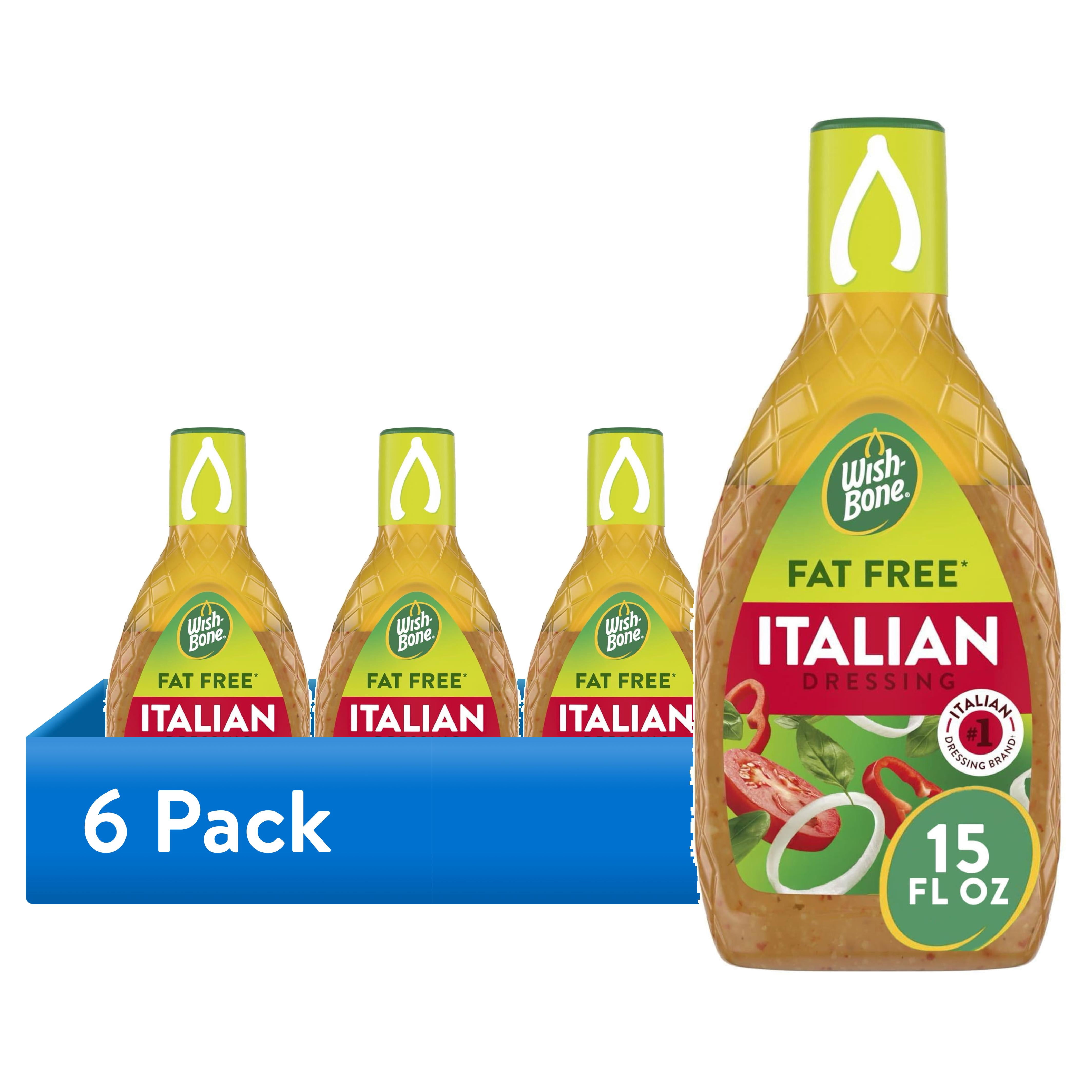 (6 pack) Wish-Bone Fat Free Italian Salad Dressing, 15 fl oz