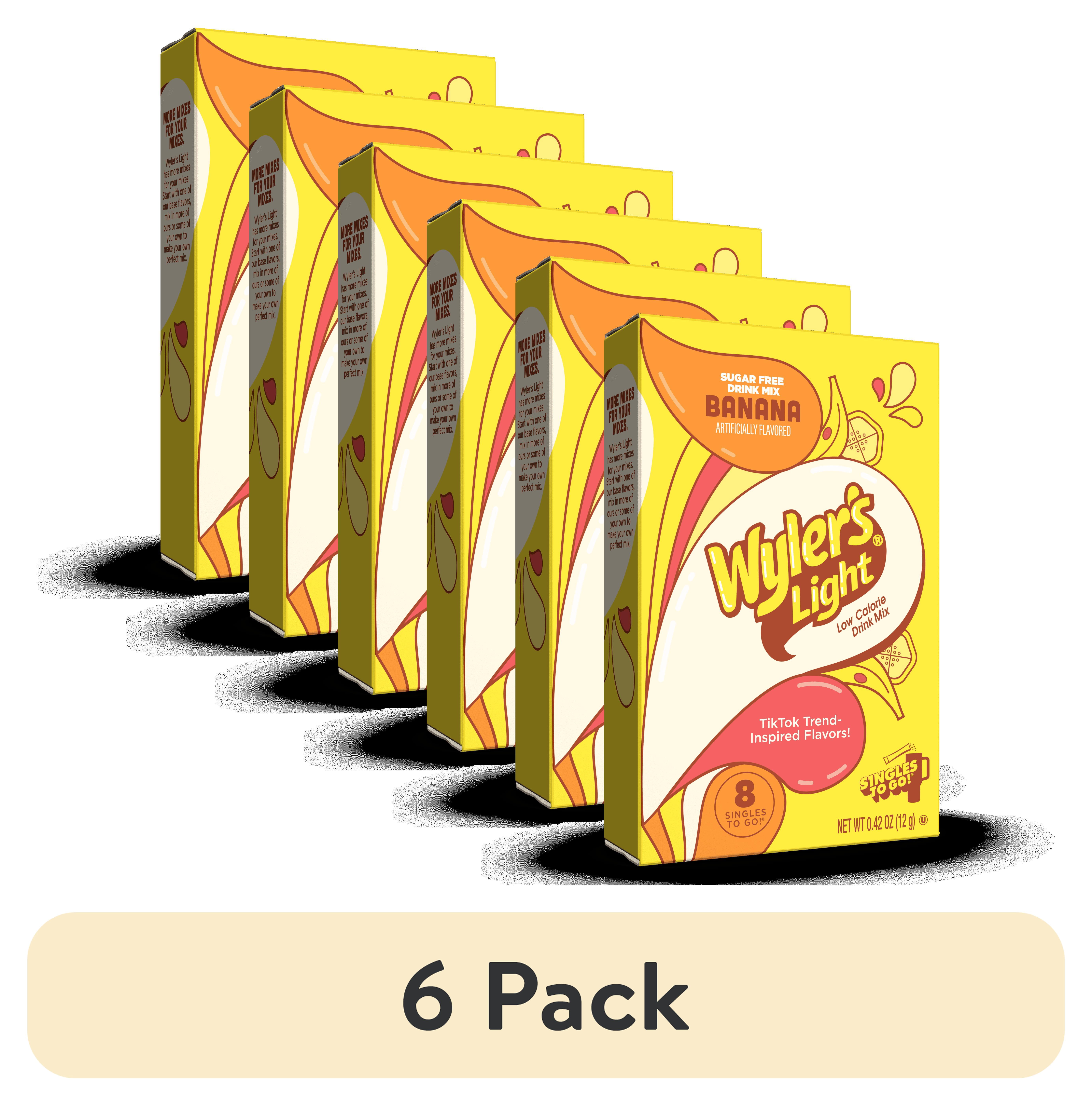 (6 pack) Wyler's Light Watertok Banana, Singles to Go Powdered Drink Mix, 8 Count Packets