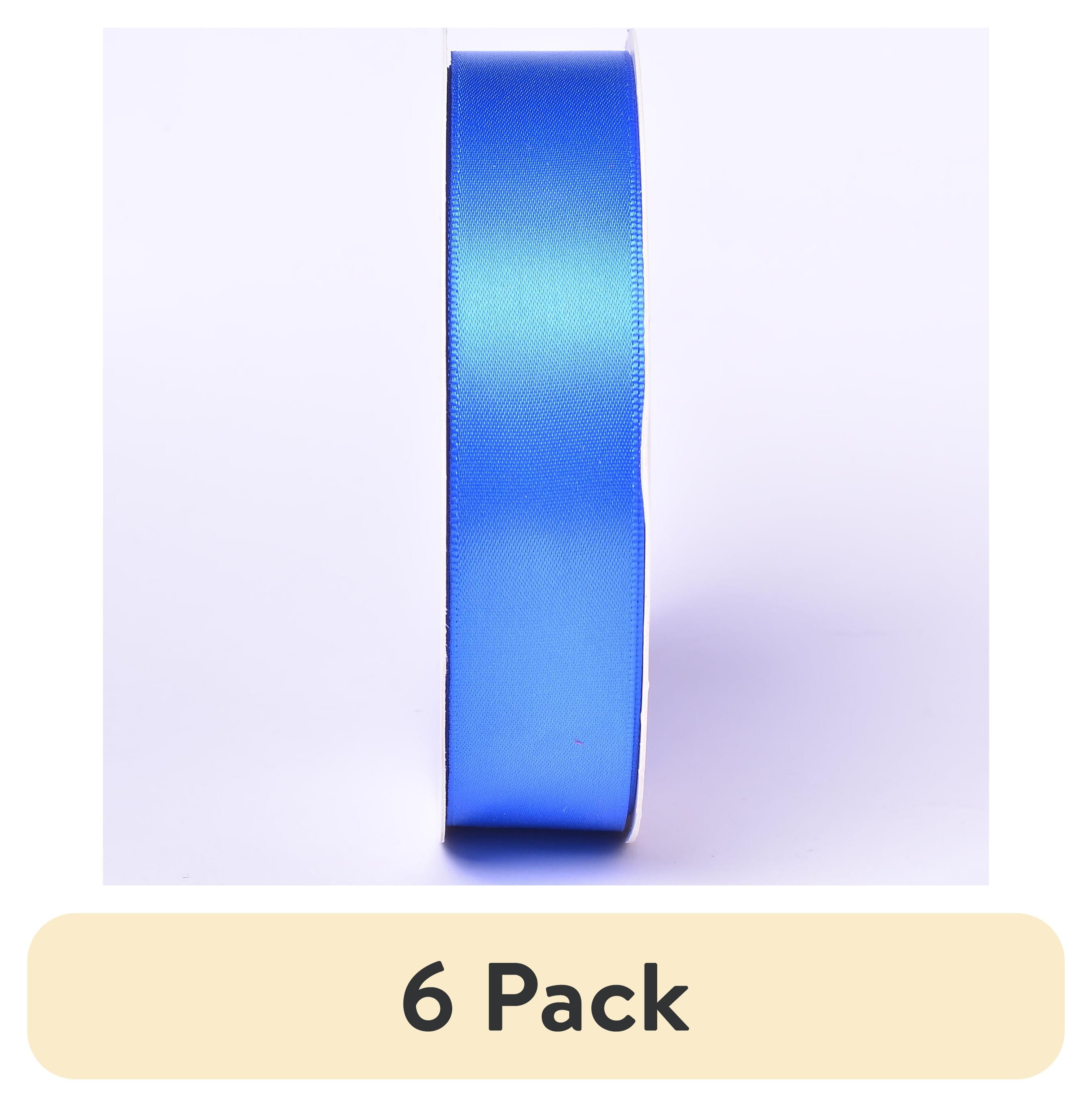 (6 pack) Yama Ribbon 1.5" Single Face Satin Blue Mega Ribbon, 1 Each