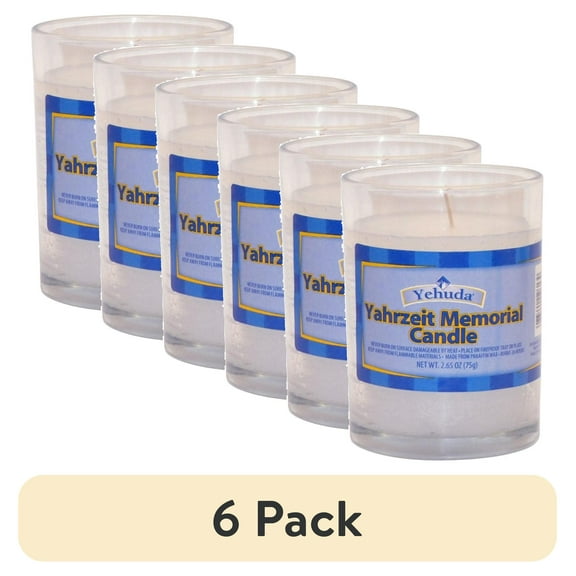 (6 pack) Yehuda Memorial Candle Tumbler Glass, 1 ct