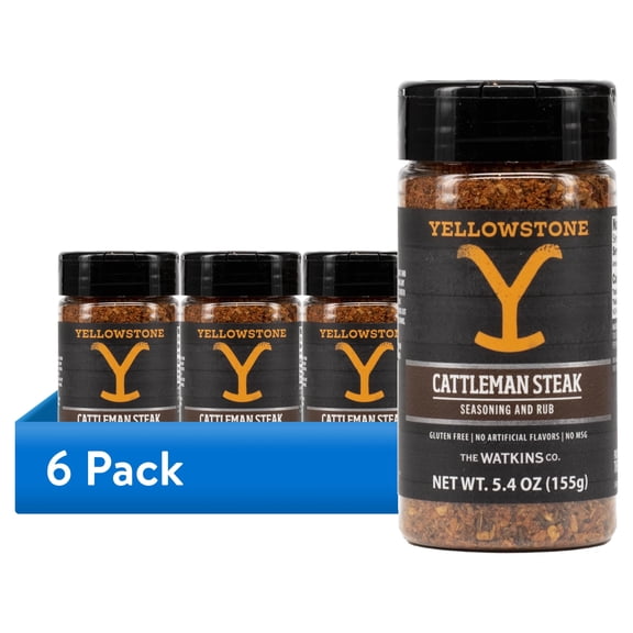 (6 pack) Yellowstone Cattleman Steak Rub, 5.4oz (Mixed Spices & Seasonings)