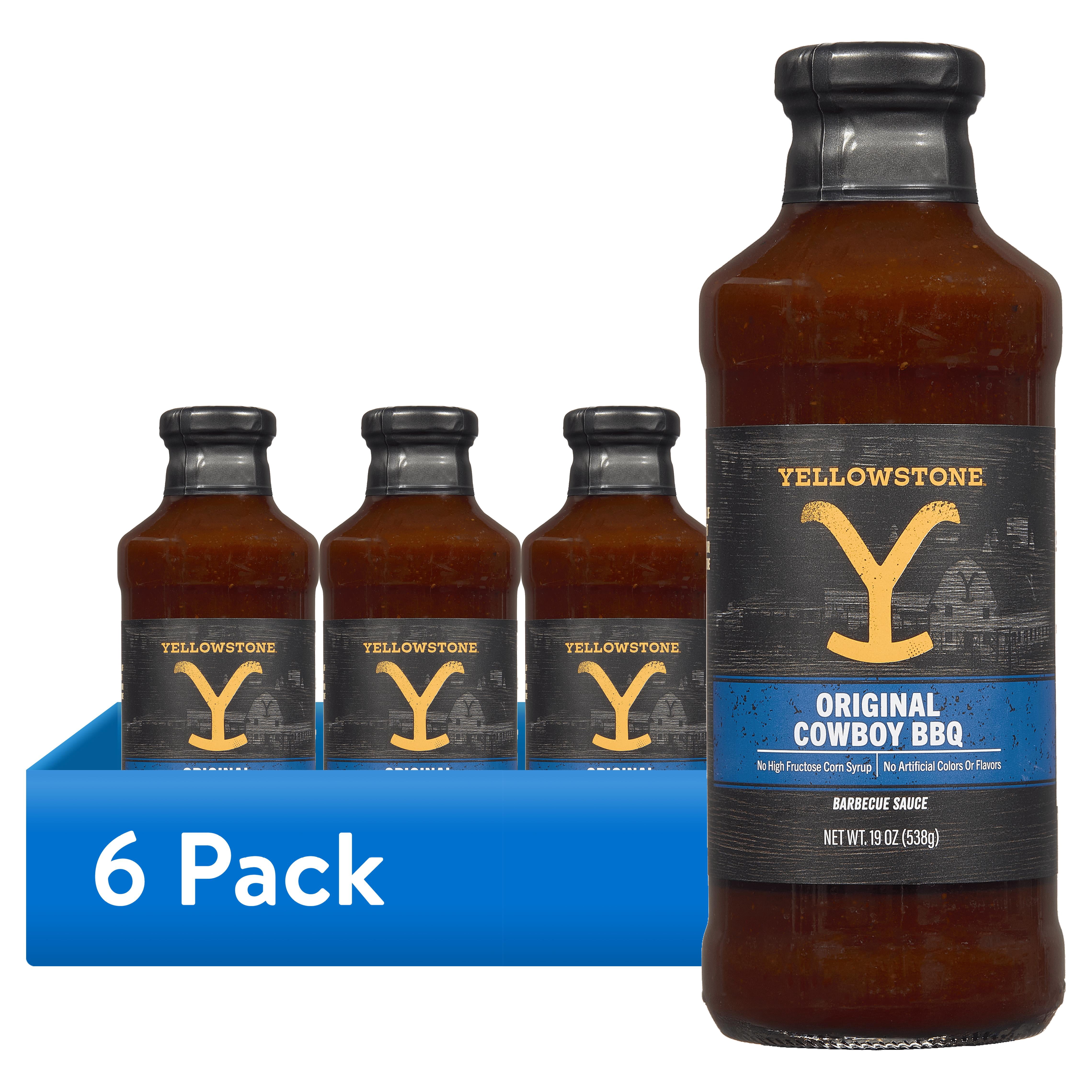 (6 pack) Yellowstone Cowboy Original BBQ Sauce, 19 oz