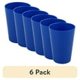 thumbnail image 1 of (6 pack) Your Zone Blue 15-Ounce Plastic Cup, Single Piece Tumbler, 1 of 7