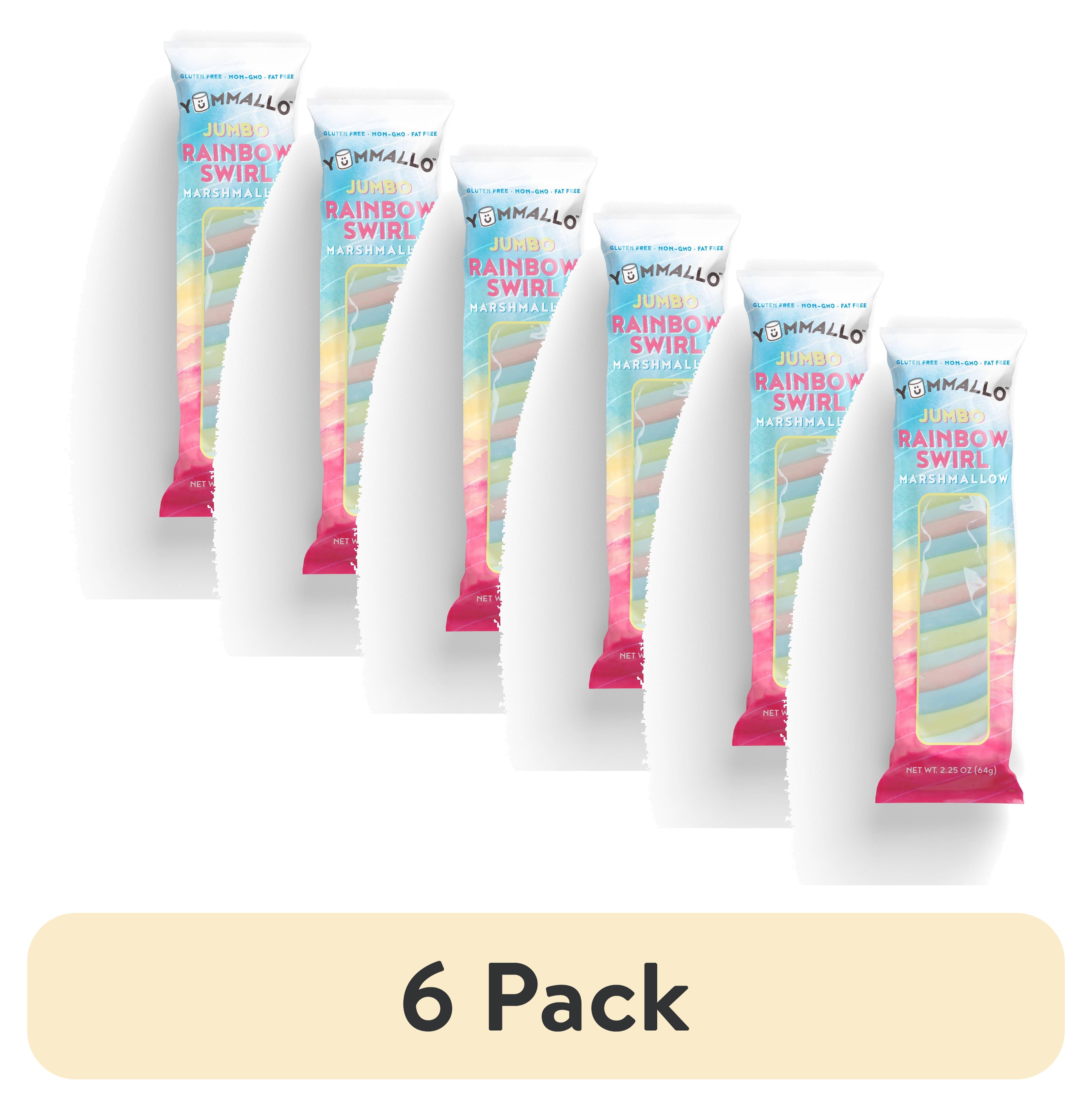 (6 pack) Yummallo Jumbo Rainbow Marshmallow, 2.25 oz (64 g)