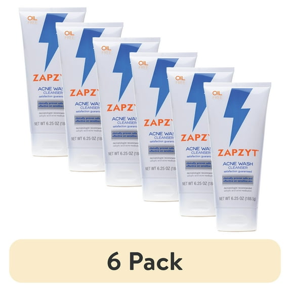 (6 pack) ZAPZYT Acne Wash Cleanser, 6.25 oz