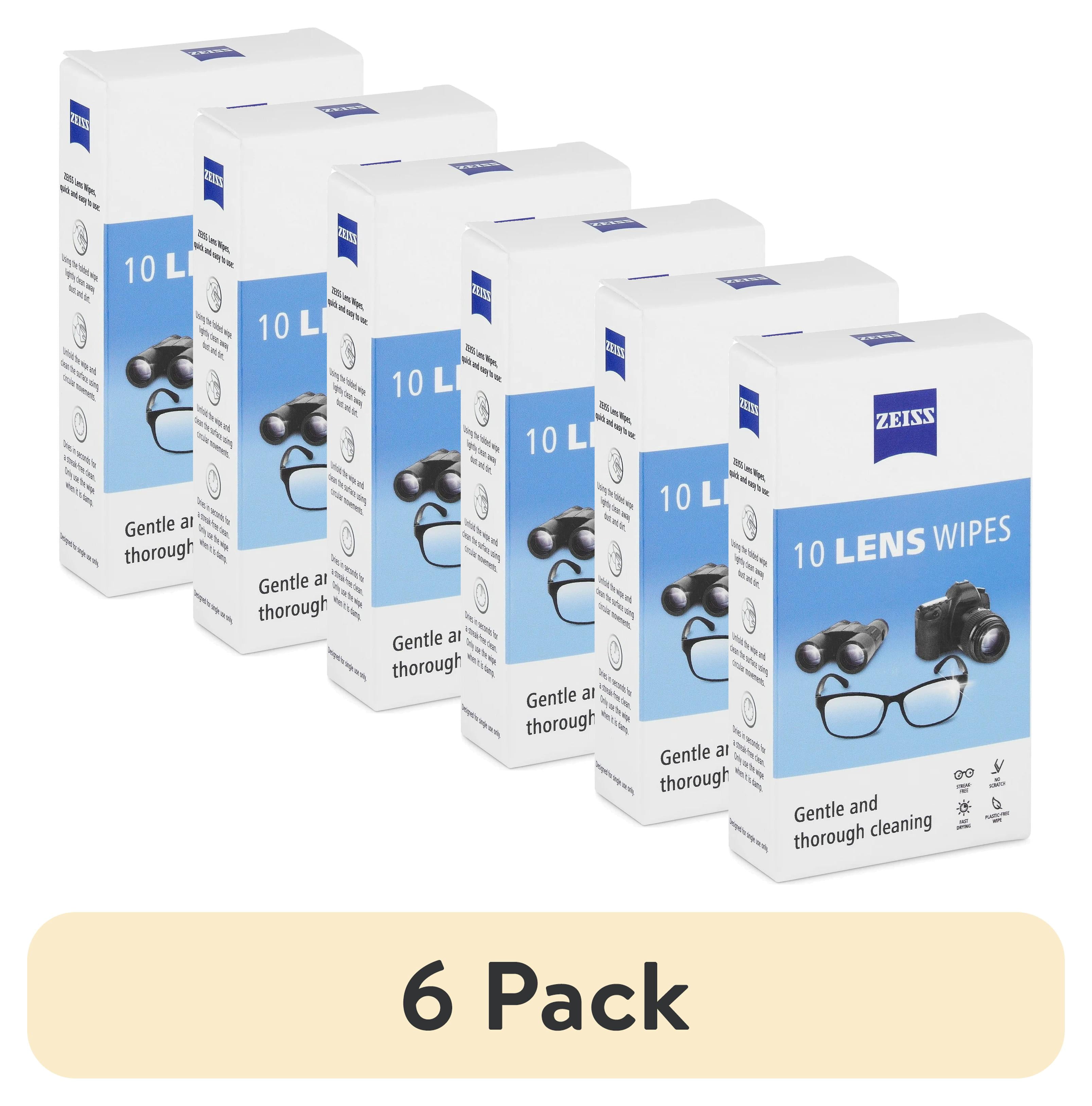 (6 pack) ZEISS Gentle and Thorough Cleaning Eyeglass Lens Cleaner Wipes, 10 Count pack