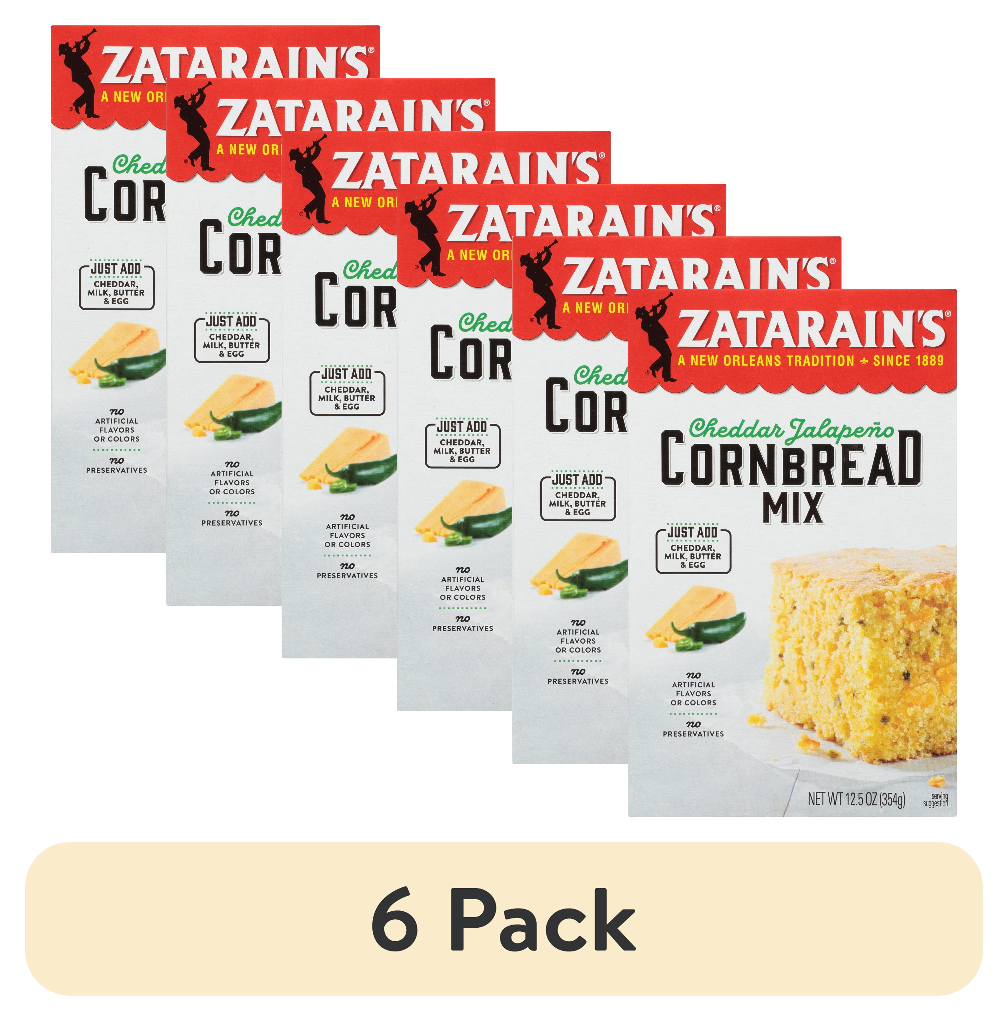 (6 pack) Zatarain's Cheddar Jalapeno Cornbread Mix, 12.5 oz Box