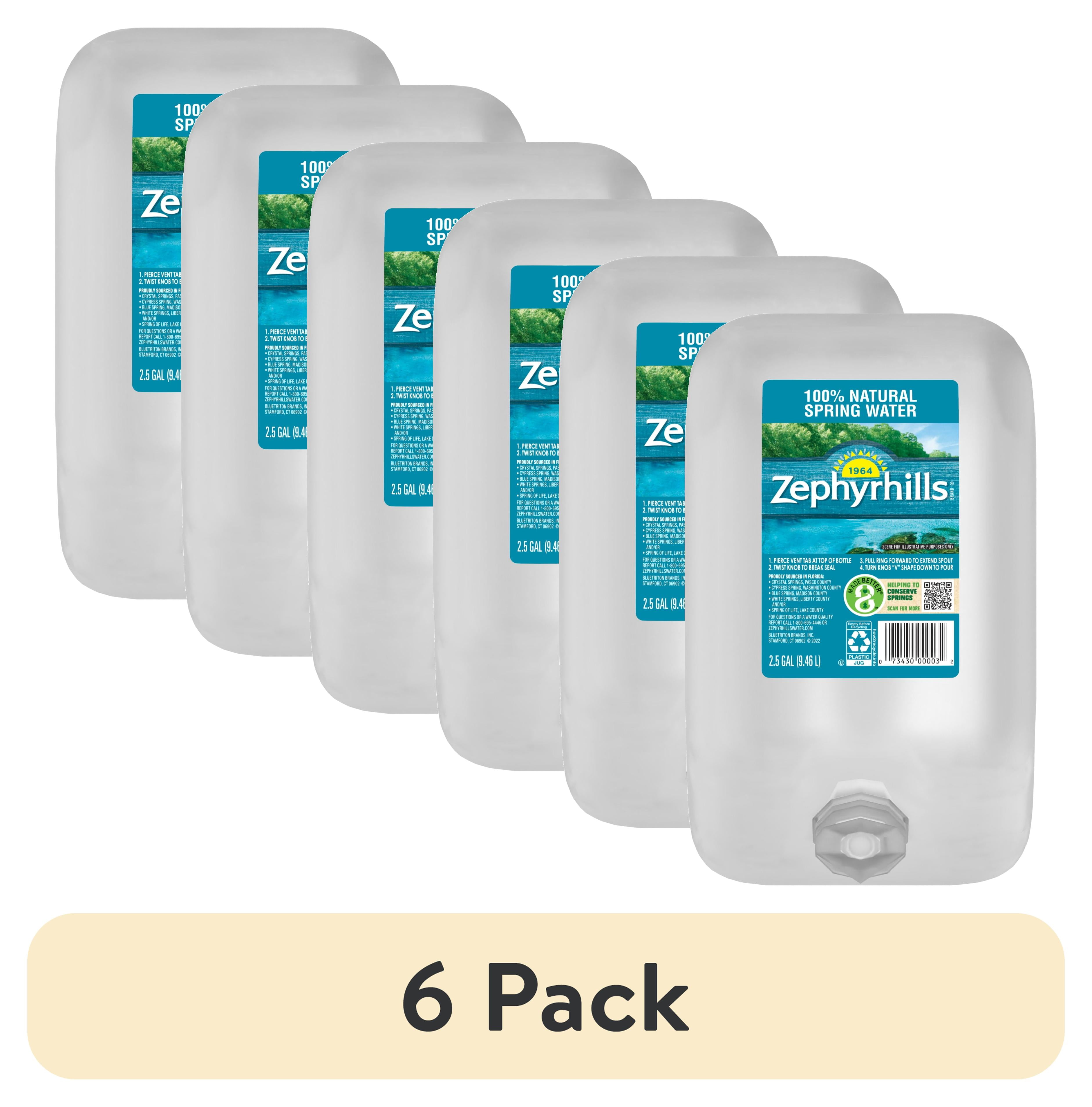 6 pack) Zephyrhills Florida Spring Water, 2.5 Gal, Single Plastic 6 pack) Zephyrhills Florida Spring Water, 2.5 Gal, Single Plastic