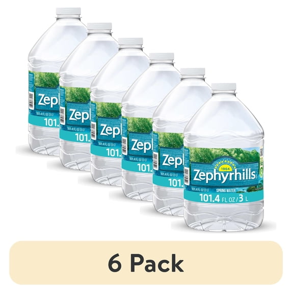 (6 pack) Zephyrhills Florida Spring Water, 3 Liter, Single Plastic Jug