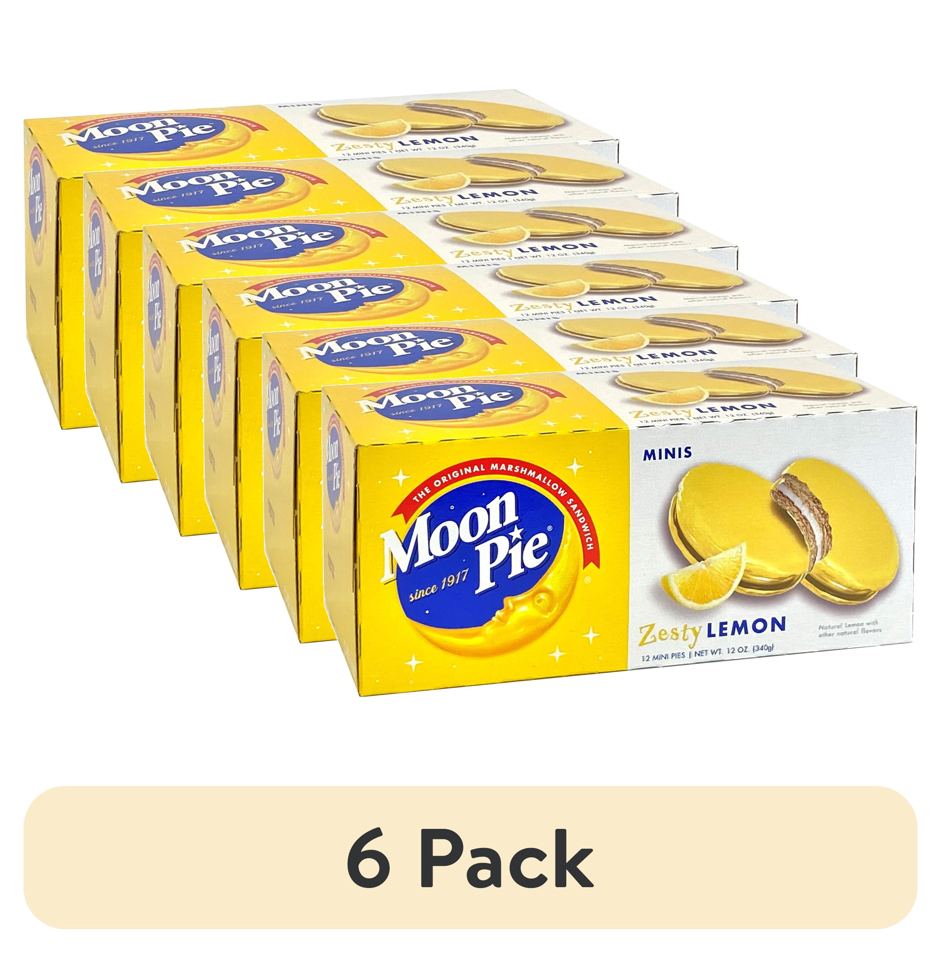 (6 pack) MoonPie Mini Marshmallow Sandwiches Zesty Lemon 12 Count Sweet Snack Treats