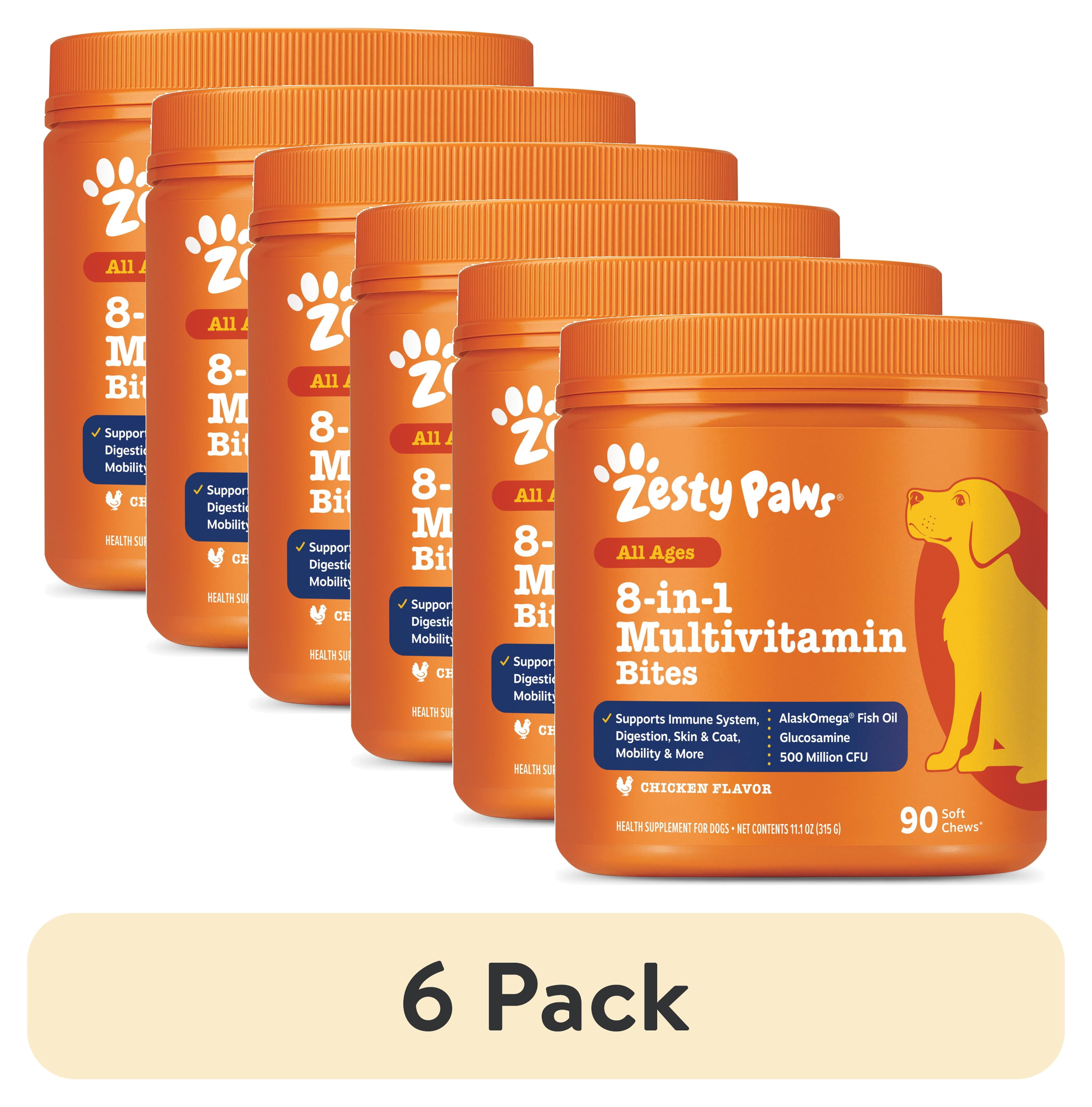 (6 pack) Zesty Paws 8-in-1 Multivitamin Bites Chicken Flavor 90 Count