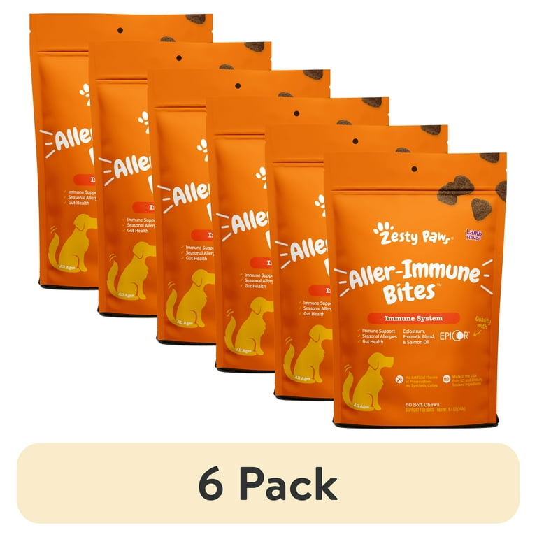 Zesty Paws Aller-Immune Bites for Seasonal Allergies Lamb Flavor Immune Function Sensitive Skin & Gut Health for Dogs Zesty Paws Aller-Immune Bites for Seasonal Allergies Lamb Flavor Immune Function Sensitive Skin & Gut Health for Dogs