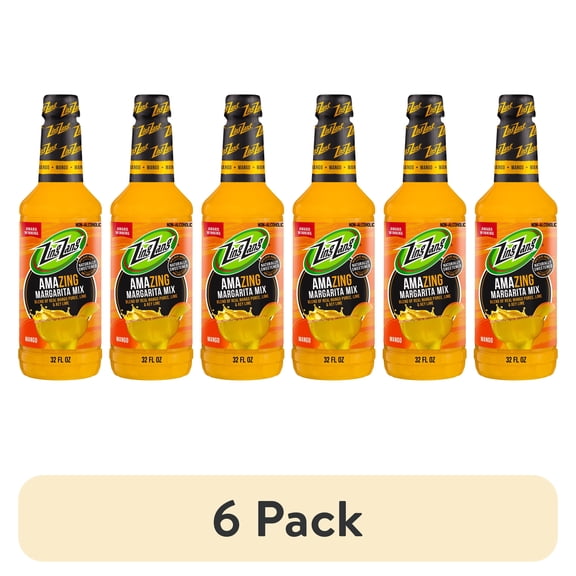 (6 pack) Zing Zang Amazing Mango Margarita Mix, Non-Alcoholic Cocktail Mixer, 32 Fl Oz Bottle