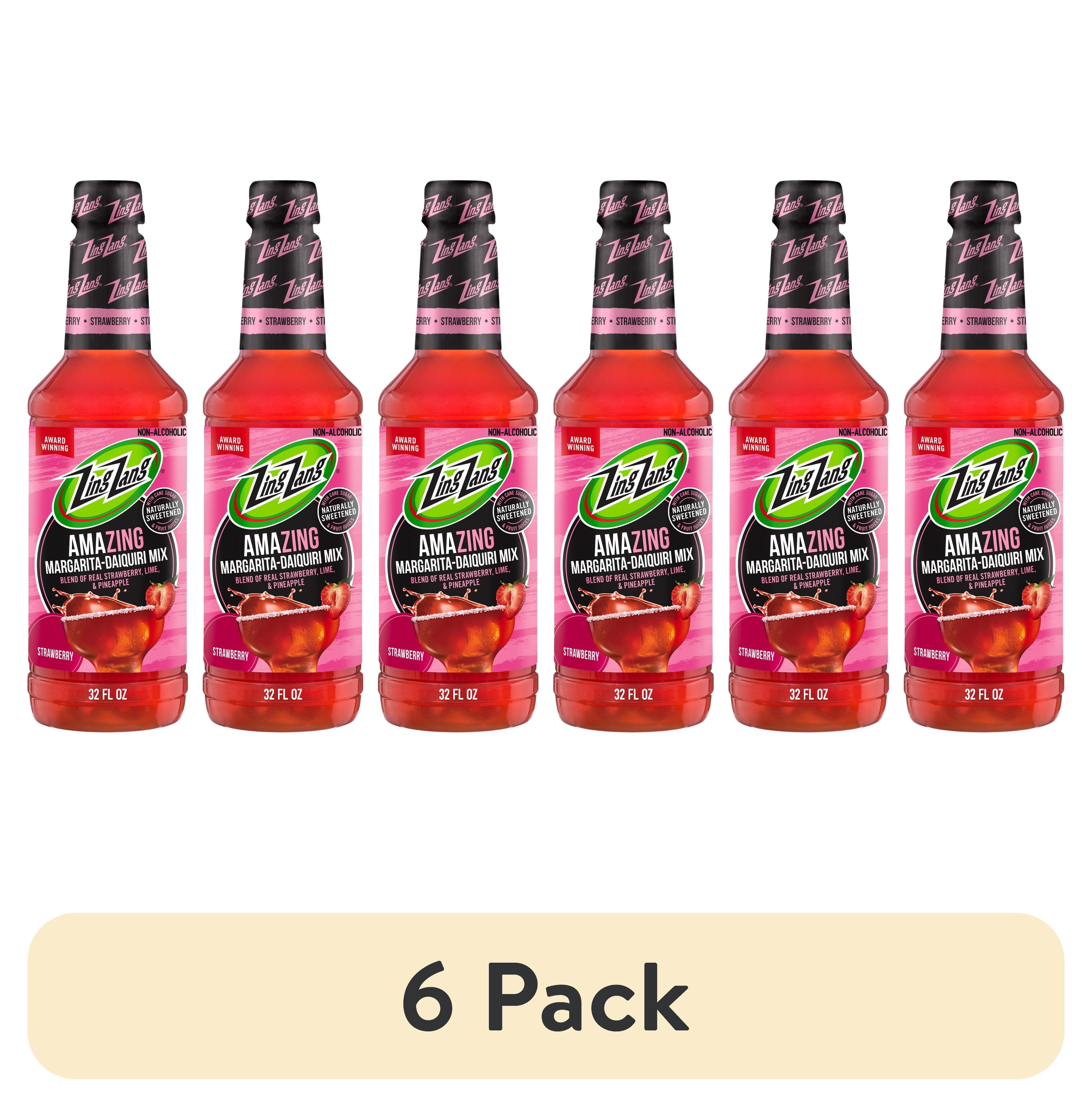 6 pack) Zing Zang Amazing Strawberry Margarita-Daiquiri Mix, Non