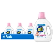 6 pack all Baby Liquid Laundry Detergent, Hypoallergenic, Gentle on Sensitive Skin, 73 oz, 58 Loads