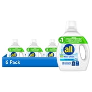 6 pack all Free Clear Liquid Laundry Detergent, 73 oz, 58 Loads