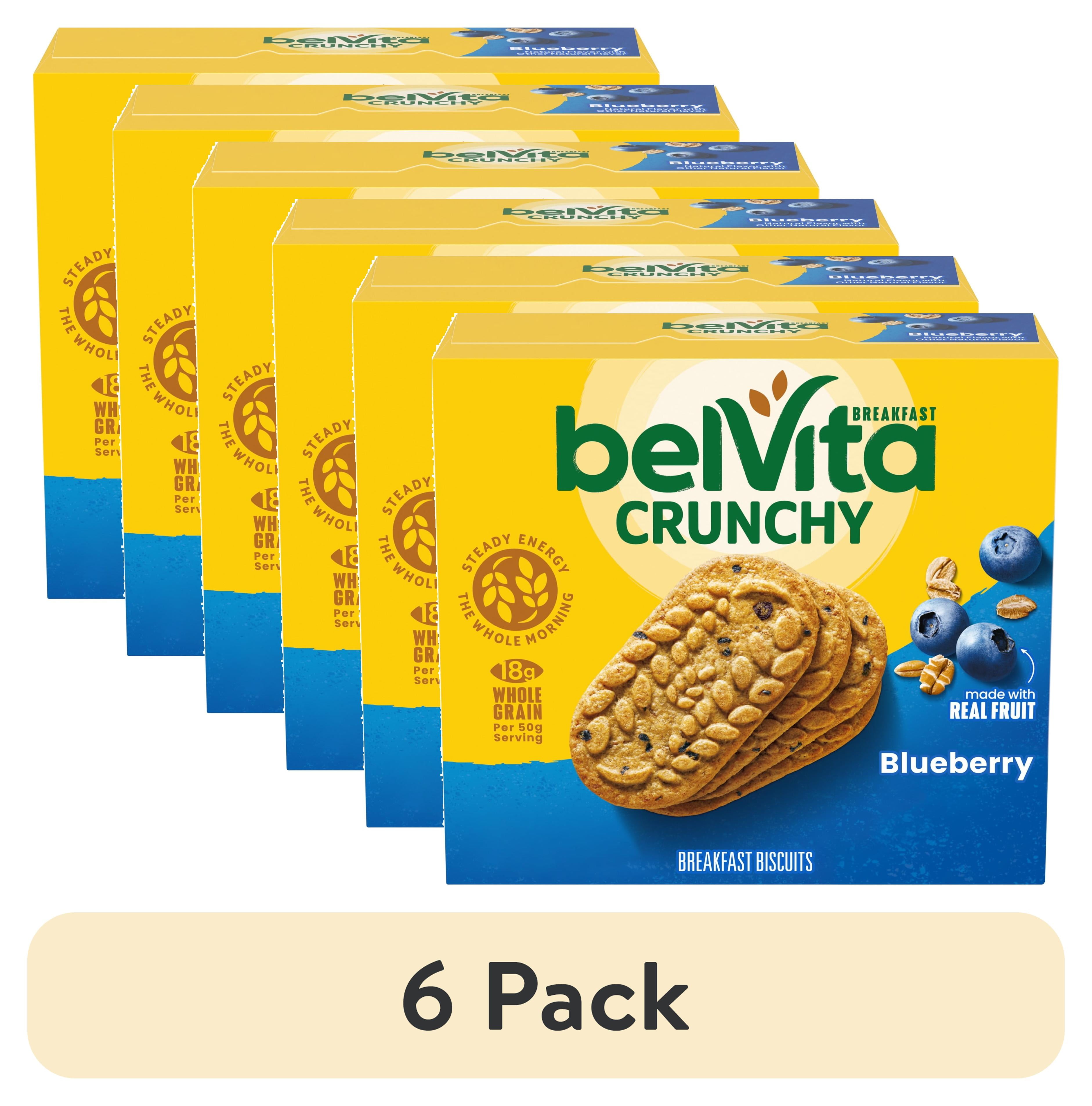 (6 pack) belVita Breakfast Bars Biscuits, Blueberry, 5 Packs (4 Biscuits Per Pack)