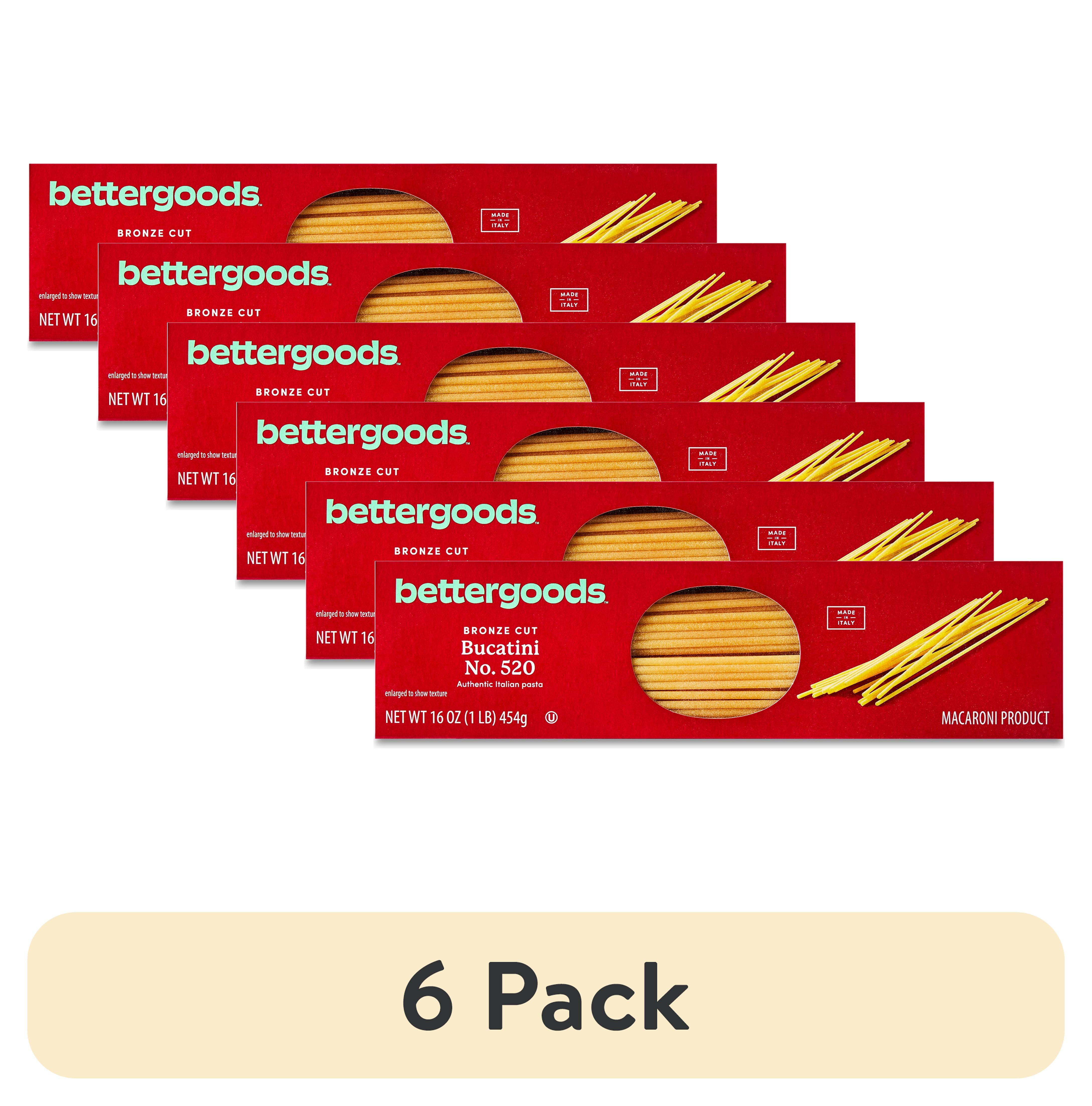 (6 pack) bettergoods Bronze Cut Bucatini Pasta, No. 520, 16 oz