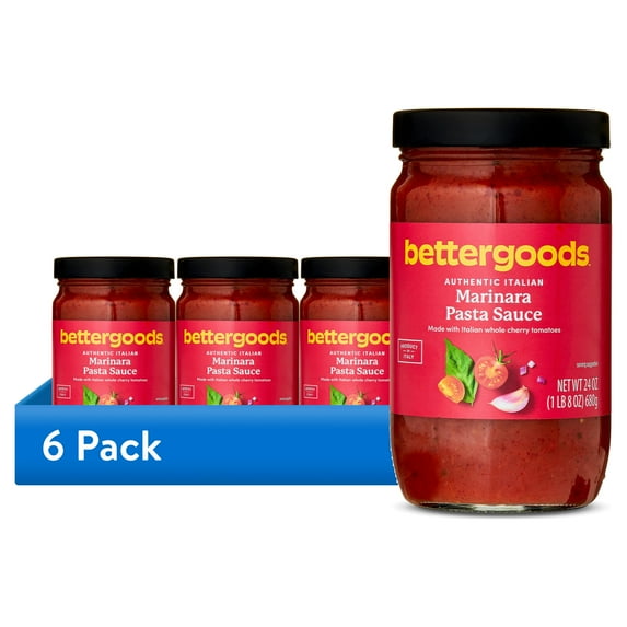 (6 pack) bettergoods Authentic Italian Marinara Pasta Sauce, 24 oz