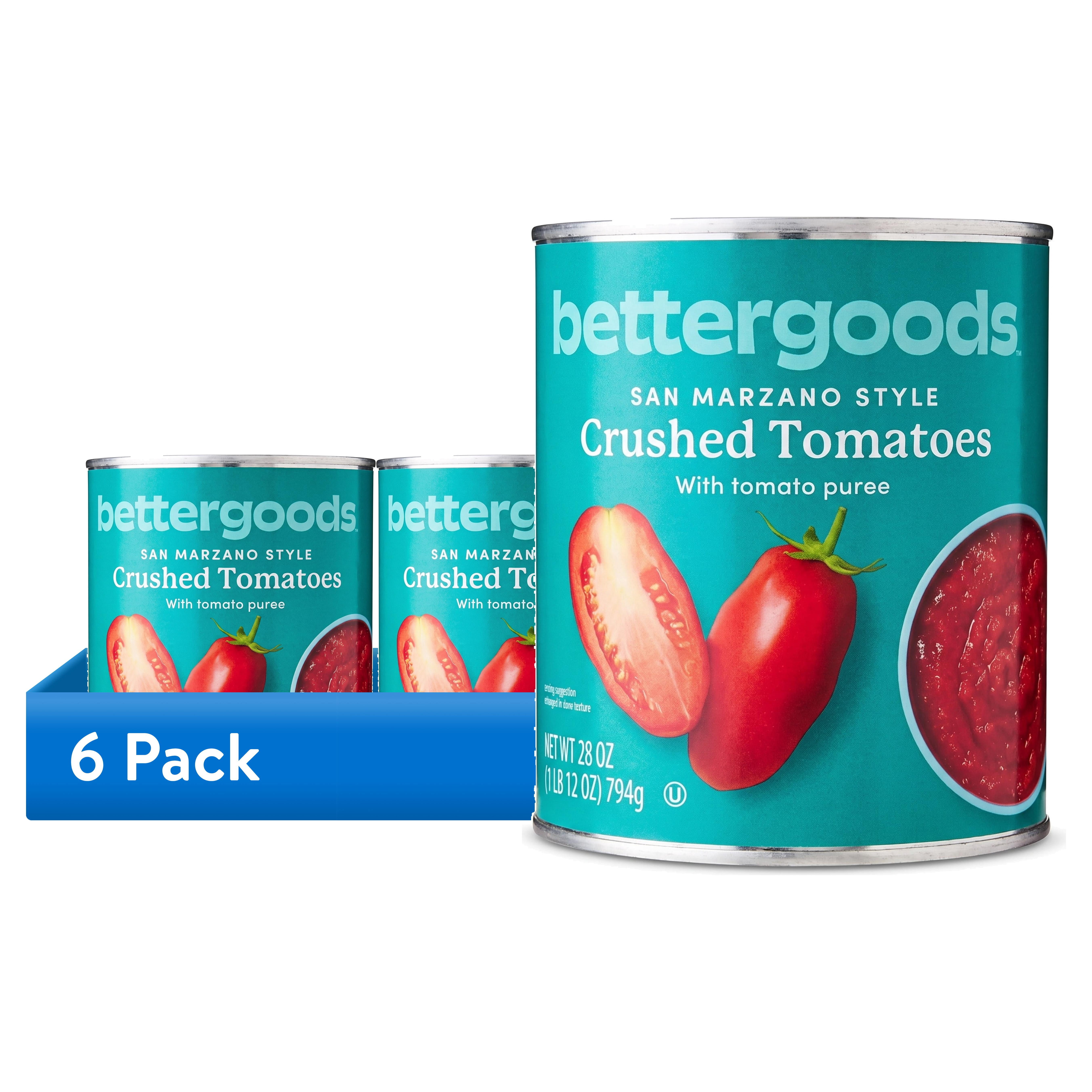 (6 pack) bettergoods San Marzano Style Crushed Tomatoes, 28 oz