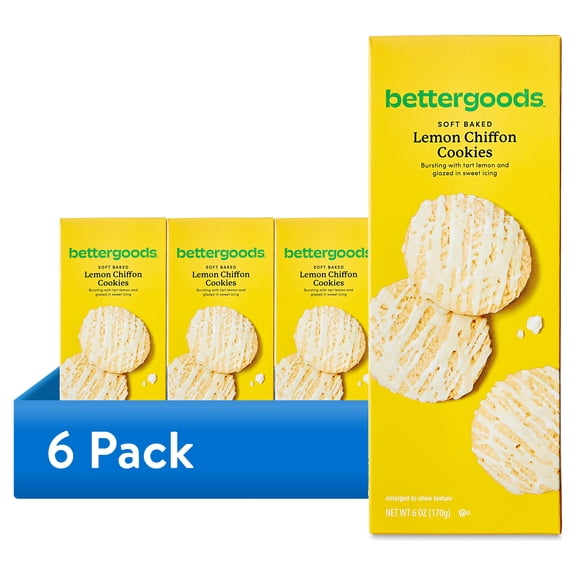 (6 pack) bettergoods Soft Baked Lemon Chiffon Cookies, 6 oz