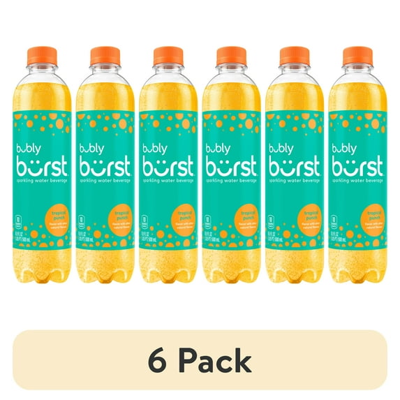 (6 pack) Bubly Burst Sparkling Water Tropical Punch 16.9 Fl Oz