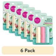 6 pack eos 100% Natural & Organic Lip Balm- Strawberry, Mint, Vanilla - 0.14 oz, 3 pack