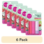 6 pack eos Natural Shea Smooth Lip Balm- Honey Apple, Coconut Milk, Raspberry Kiwi Splash, 0.14 oz, 3-Pack