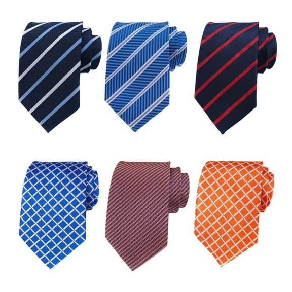 6-pack men's tie set - multiple colors, suitable for weddings, work, holiday parties - elegant formal and casual accessories