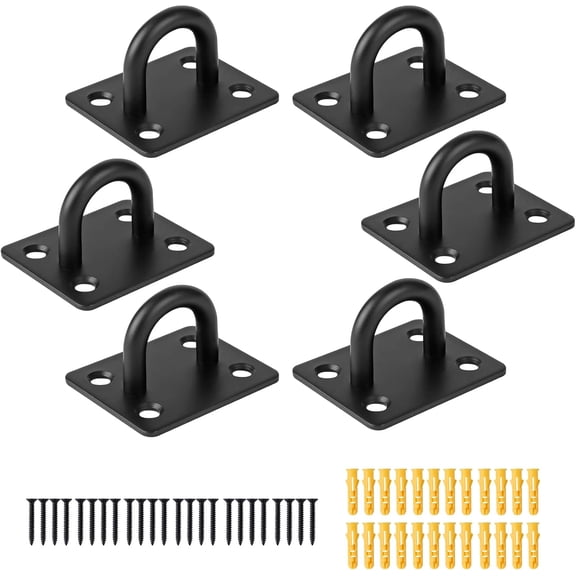 6-pack stainless steel ceiling hook, with washer eye plate type hook heavy-duty wall hanging ring-shaped hook marine hanging hardware nail hook ring with screws
