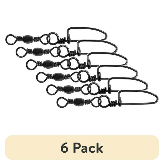 (6 pack) Tsunami Black Barrel Swivels with Coastlock Snap – 8 Count Fishing Terminal Tackle