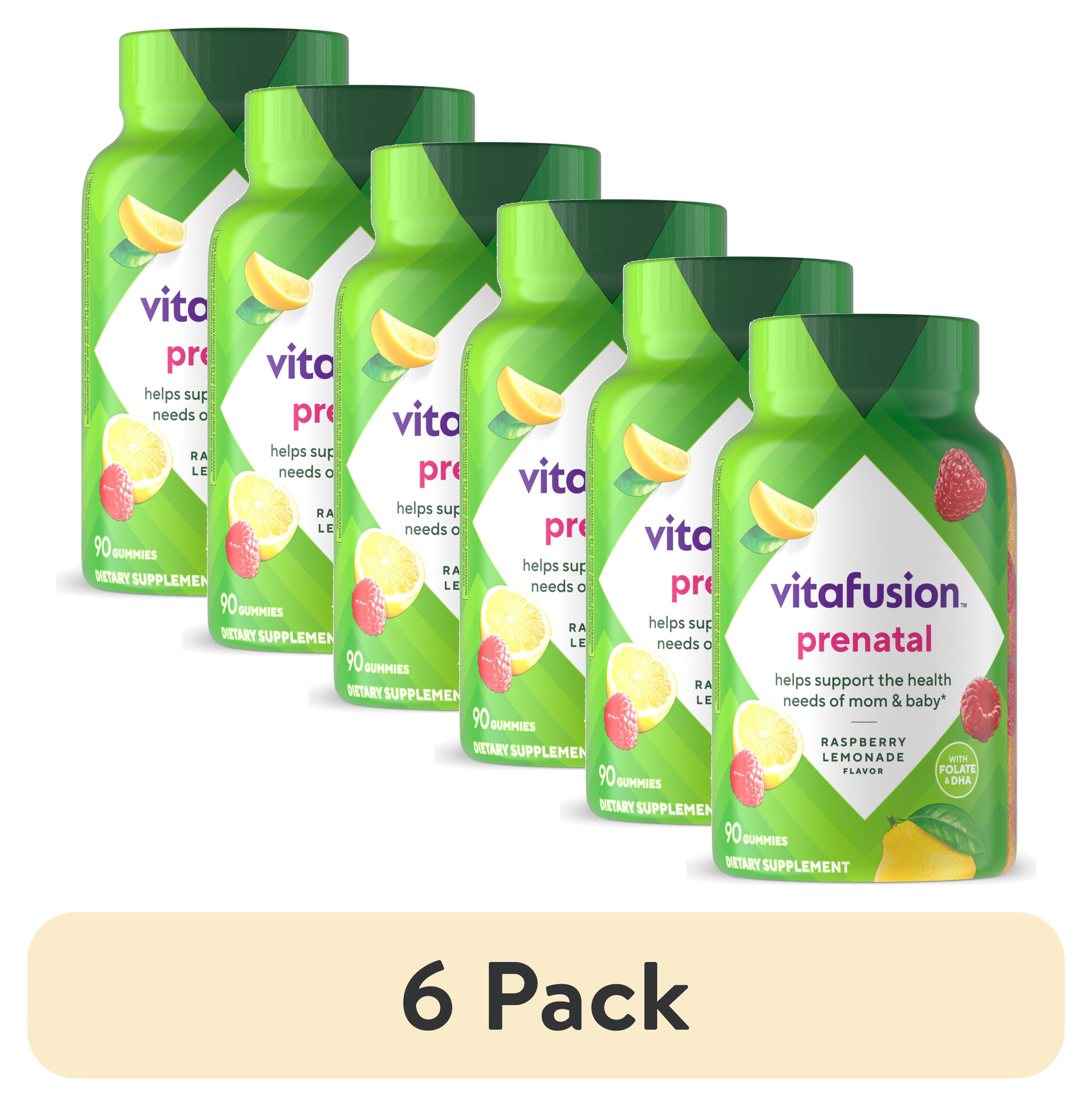 (6 pack) vitafusion PreNatal Gummy Vitamins, Raspberry Lemonade Flavored, Pregnancy Vitamins for Women, 90 Ct