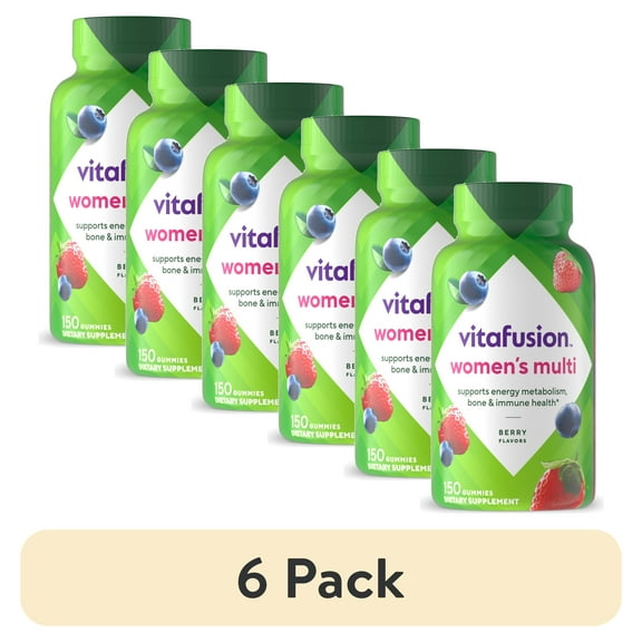(6 pack) vitafusion Womens Multivitamin Gummies, Daily Vitamins for Women, Berry Flavored, 150 Count